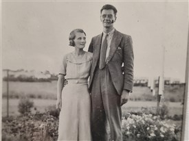 Photo:Lucy May Robert, sister of Elsie Whittlesay, pictured in South Africa with her husband, probably around 1930. Lucy visited Carshalton in the Summer of 1938 with her 7 year old daughter Olive.