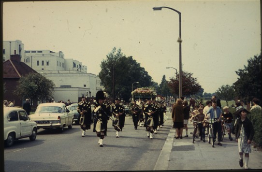 Photo:A Band marching in the Parade