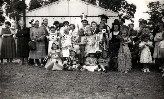 Photo:Coronation Party in Tweeddale Road. There was a fancy dress competition during the Coronation celebrations. My costume was "Keep Britain Tidy" and I won first prize! I'm in the front row, second left with a colander on my head.!