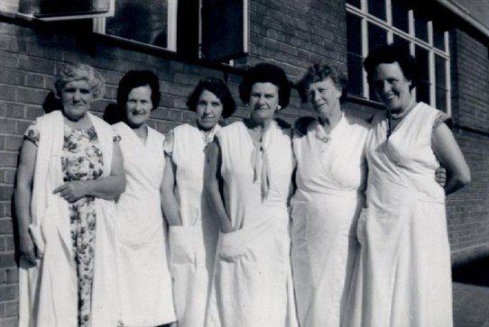Photo:The Muschamp Road Laundry Ladies around the 1960's. Mrs Clare Moore is 3rd from the left.