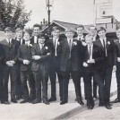 Photo:Peter Bird's wedding day. He is pictured with his fellow scouts from the Morden group.