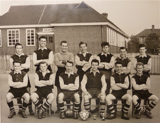 Photo:Reigate Avenue Football Club - Glastonbury School in 1954 This is the Football Team taken outside Glastonbury Junior School in 1954. They were called Reigate Avenue Football Club that was organised at the Youth Club run by Miss Duffy. Some boys in the photo are Peter Skidmore, Brian Ransted (Goal Keeper), ? Wing, Alan Draper, Roy Radford, Reggie Norris, Whipper Capel (Tony).  If anyone can identify the remainder, we would be pleased to know. Brian and Joan (nee Leedham) Ransted