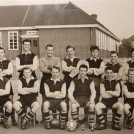 Photo:Reigate Avenue Football Club - Glastonbury School in 1954 This is the Football Team taken outside Glastonbury Junior School in 1954. They were called Reigate Avenue Football Club that was organised at the Youth Club run by Miss Duffy. Some boys in the photo are Peter Skidmore, Brian Ransted (Goal Keeper), ? Wing, Alan Draper, Roy Radford, Reggie Norris, Whipper Capel (Tony).  If anyone can identify the remainder, we would be pleased to know. Brian and Joan (nee Leedham) Ransted