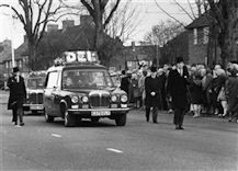 Photo:The funeral of Corporal Derek Tony Wood killed by the IRA 19th March 1988. Tony Smith leading the cortege